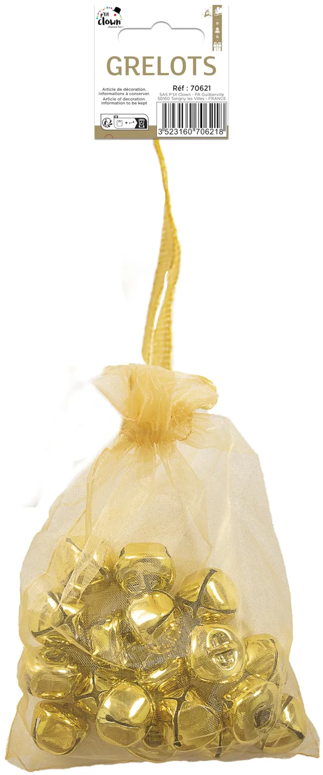 ptit-clown-gl-ckchen-18-st-ck-gold-metall-2-5-cm-weihnachten image 1