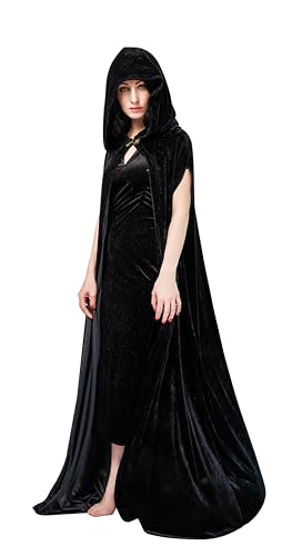 p-tit-clown-samt-umhang-damen-44430-schwarz-150-cm-mit-kapuze image 6