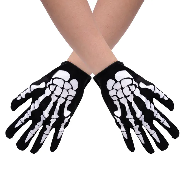 ptit-clown-skeletthandschuhe-erwachsene-schwarz-wei image 1