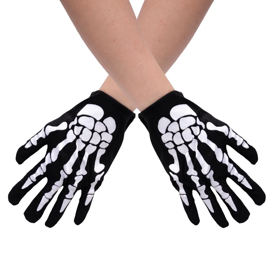 ptit-clown-skeletthandschuhe-erwachsene-schwarz-wei image 1