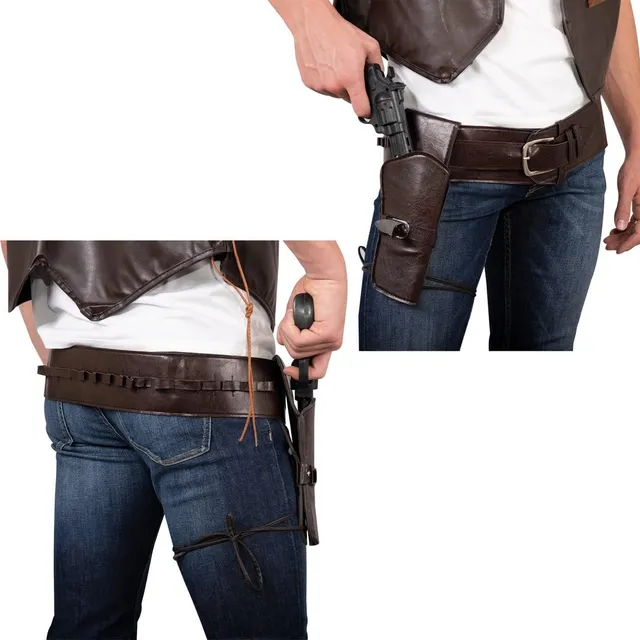 p-tit-clown-cowboy-revolverg-rtel-braun-kunstleder-g-rtel-mit-holster-unisex image 1