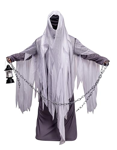 p-tit-clown-spectre-kost-m-herren-grau-wei-mit-haube image 5