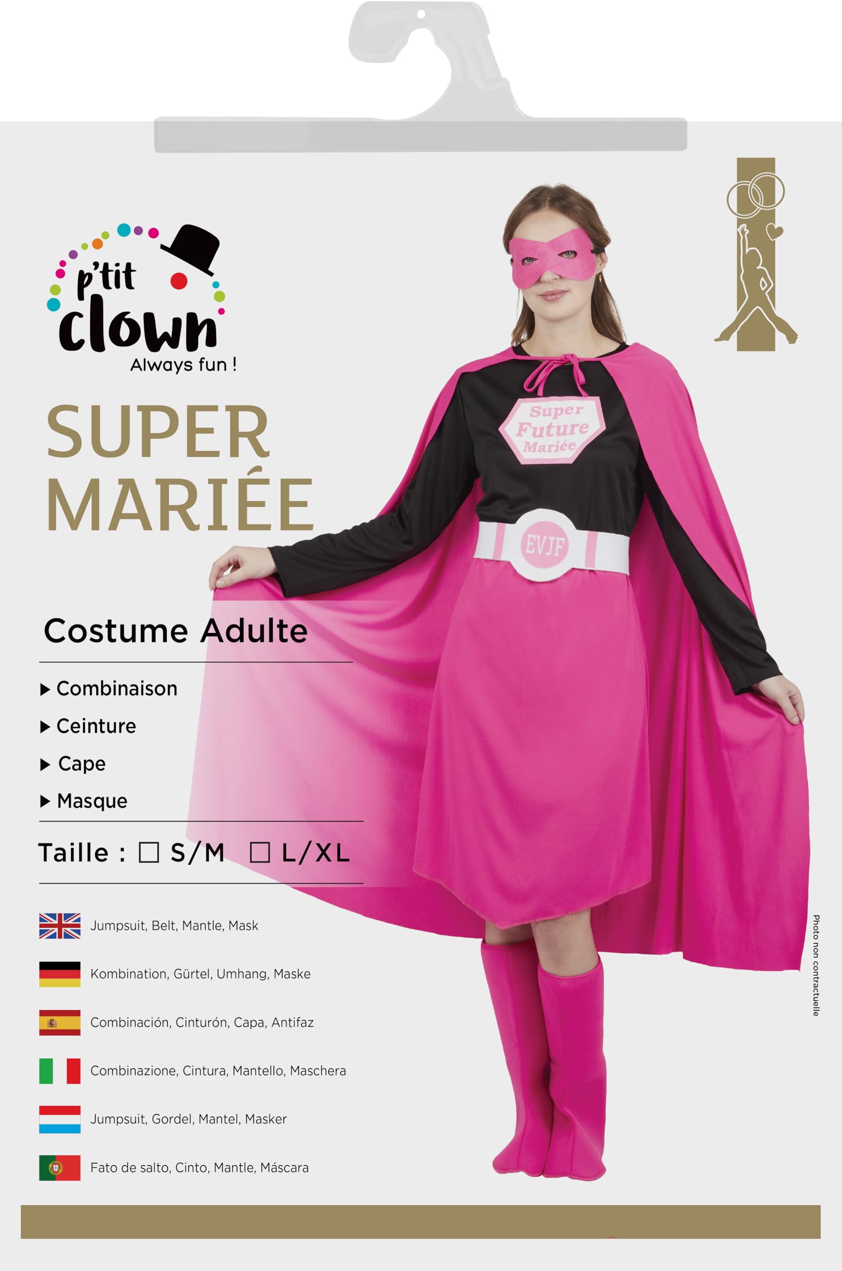 p-tit-clown-super-braut-kost-m-f-r-junggesellinnenabschied-rosa-l-xl image 4