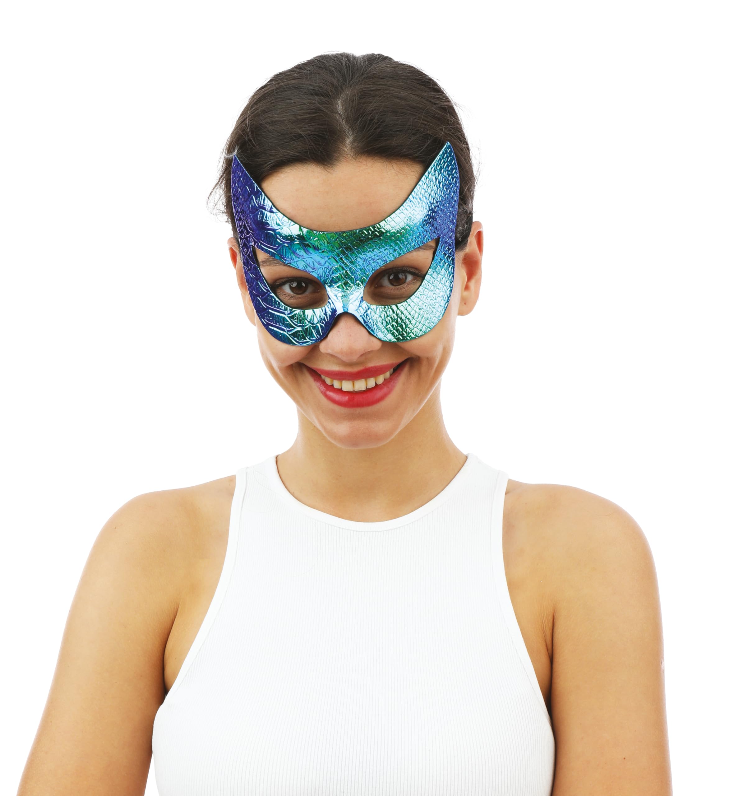 p-tit-clown-23376-wolf-maske-f-r-erwachsene-iridescent-mit-schuppeneffekt-t-rkis image 2
