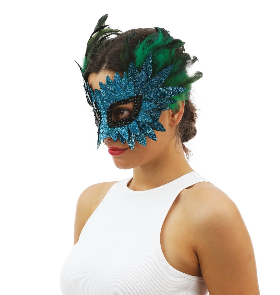 p-tit-clown-23387-wolf-maske-mit-federn-und-schuppen-blau-f-r-erwachsene-luxus-h image 4
