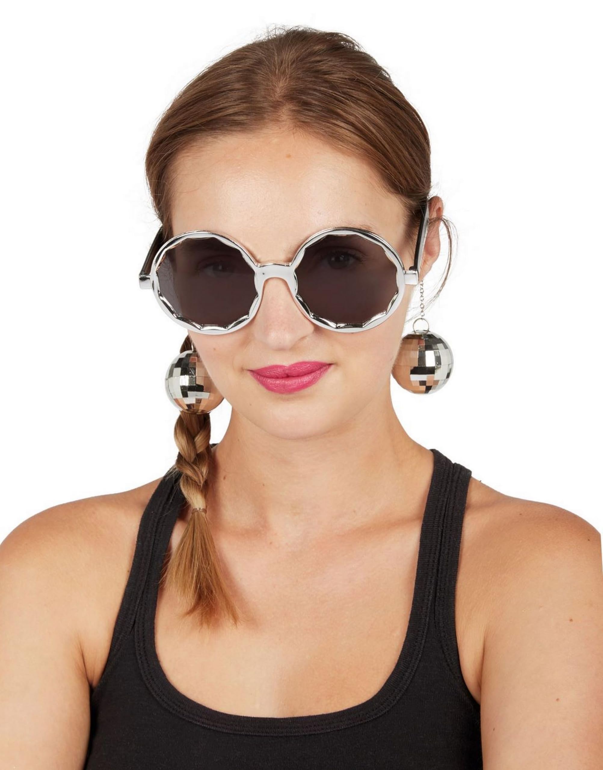 ptit-clown-35001-disco-brille-kunststoff-goldfarben-silberfarben-mit-disco-kugel image 4