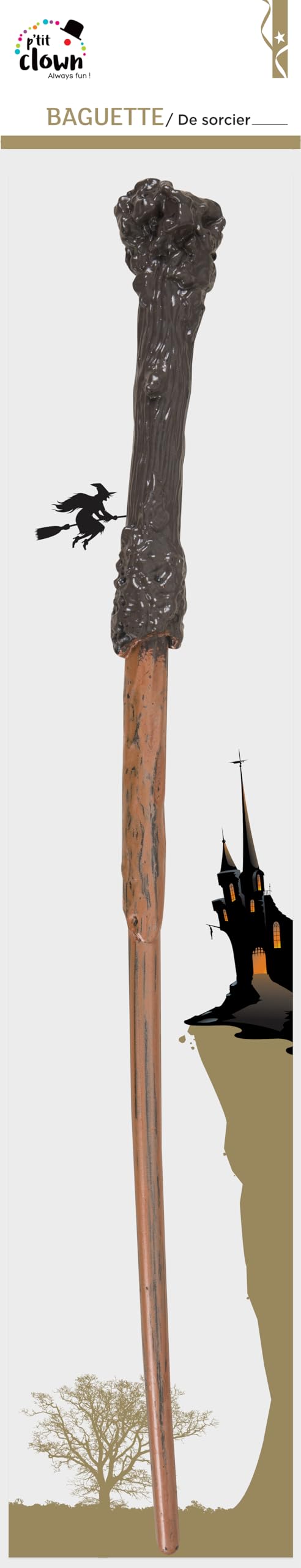 ptit-clown-zauberstab-44-cm-holz-optik-braun-magier-stab image 2
