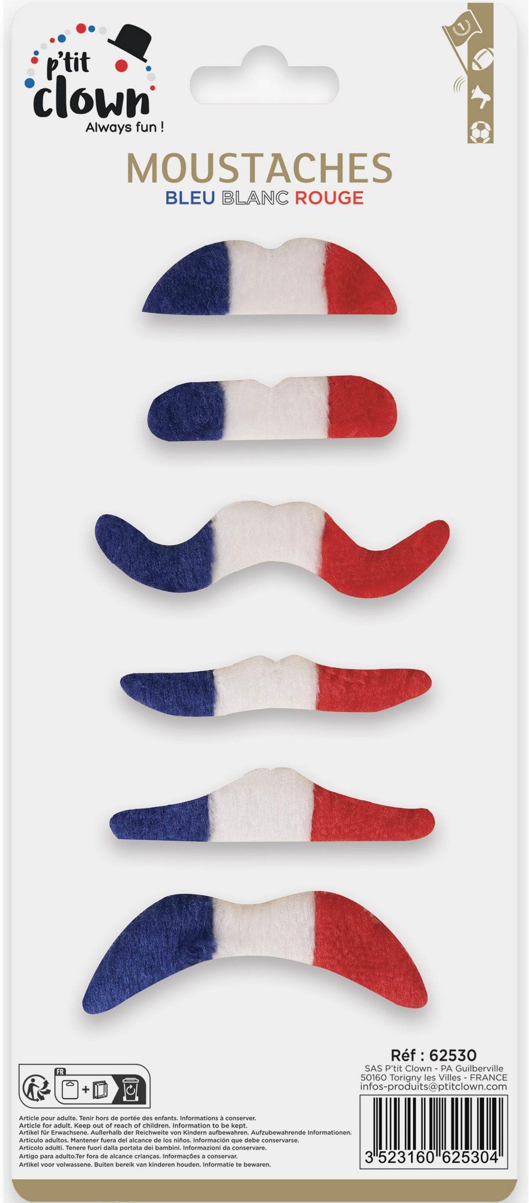 ptit-clown-schnurrb-rte-frankreich-blau-wei-rot-6-st-ck-selbstklebend image 4