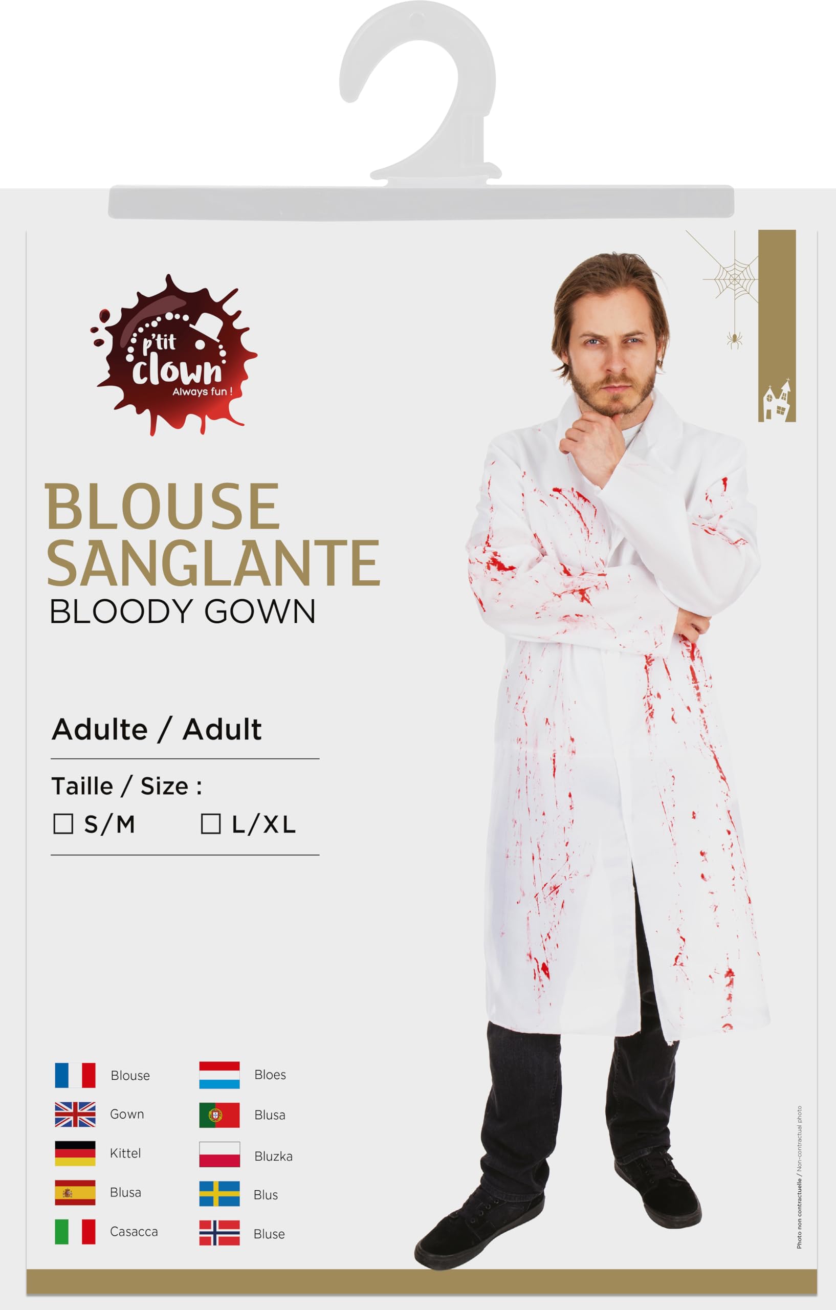 ptit-clown-blutige-bluse-erwachsenenkost-m-halloween image 4