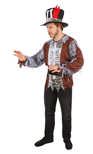 p-tit-clown-skelett-kost-m-voodoo-erwachsene-mit-hut-halloween-kost-m image 8