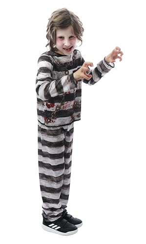 ptit-clown-gefangenenkost-m-kinder-schwarz-wei-jumpsuit image 8