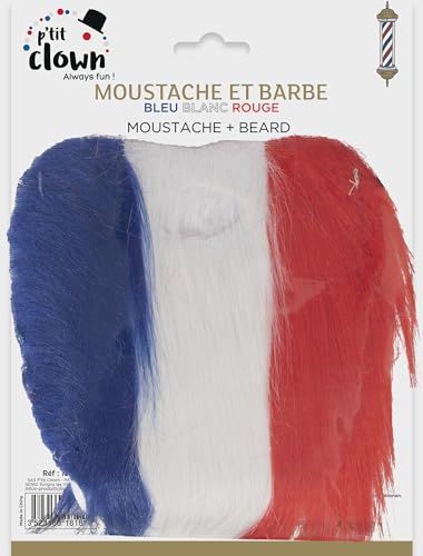 ptit-clown-18181-schnurrbart-und-bart-blau-wei-rot-frankreich-fan image 5