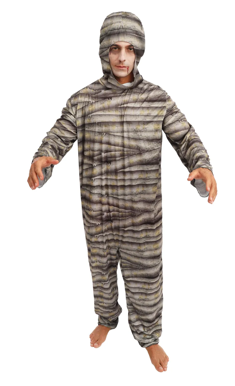 p-tit-clown-mumie-kost-m-f-r-erwachsene-overall-mit-kapuze image 1