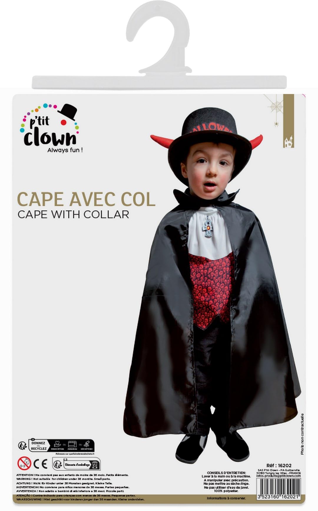p-tit-clown-16202-kinder-umhang-polyester-67-cm-schwarz image 6