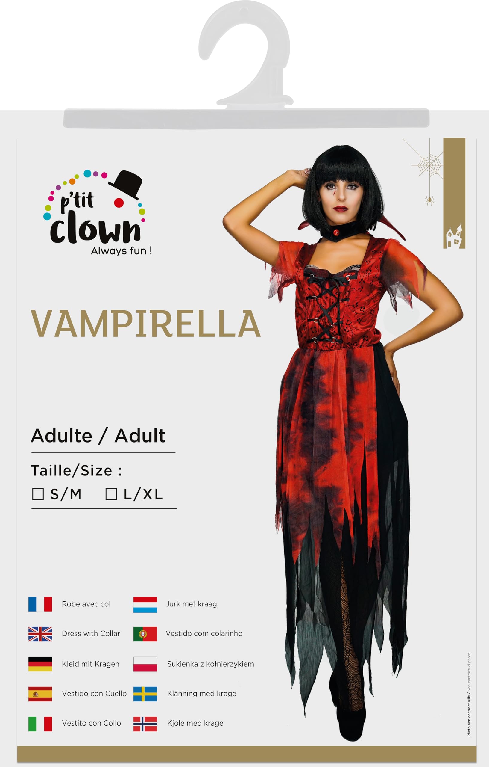 ptit-clown-kost-m-vampirella-damen-gr-e-l-halloween image 2