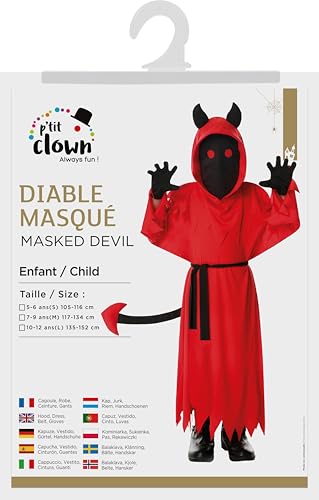 p-tit-clown-teufel-kinderkost-m-rot-maskiert-karneval image 7