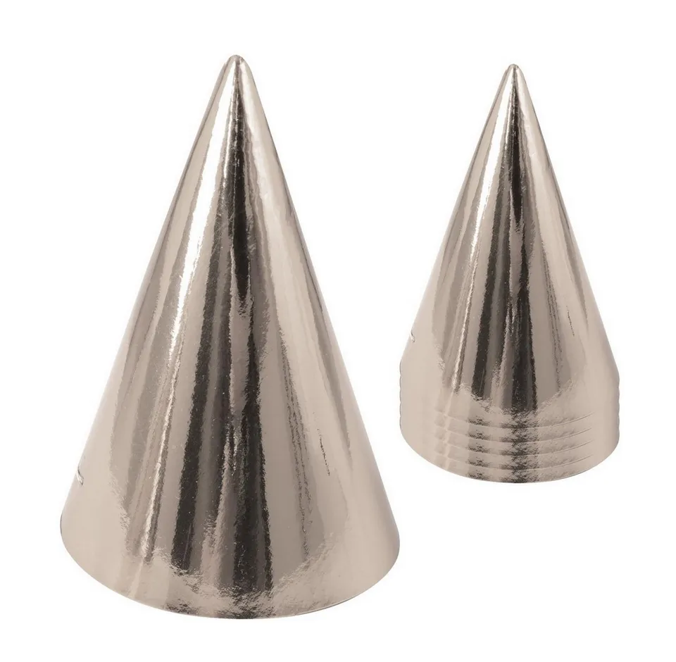 ptit-clown-chapeau-pointu-spitzhut-silber-aus-karton-6er-set image 1