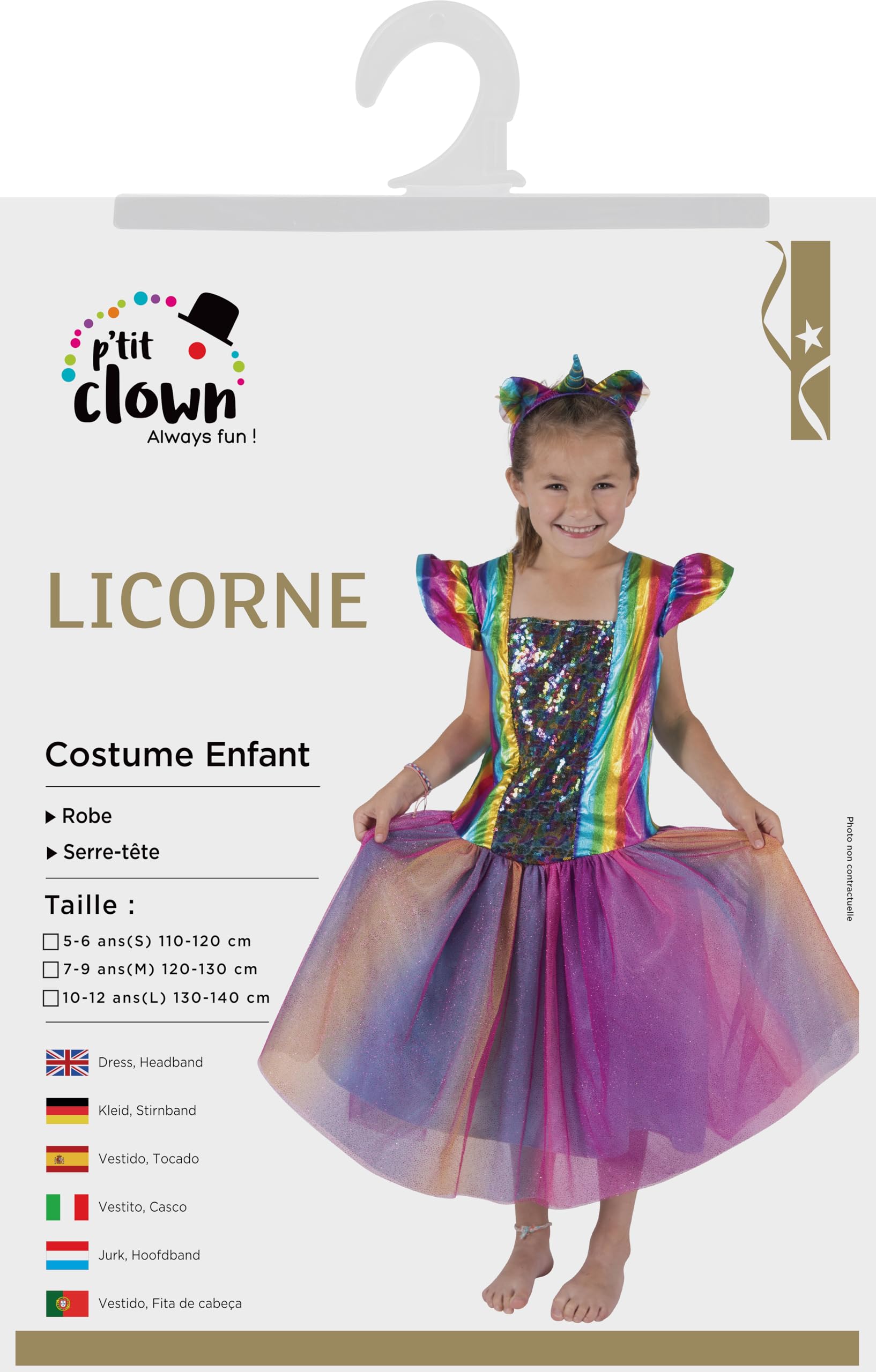 p-tit-clown-einhorn-kost-m-m-dchen-kleid-haarreif image 5