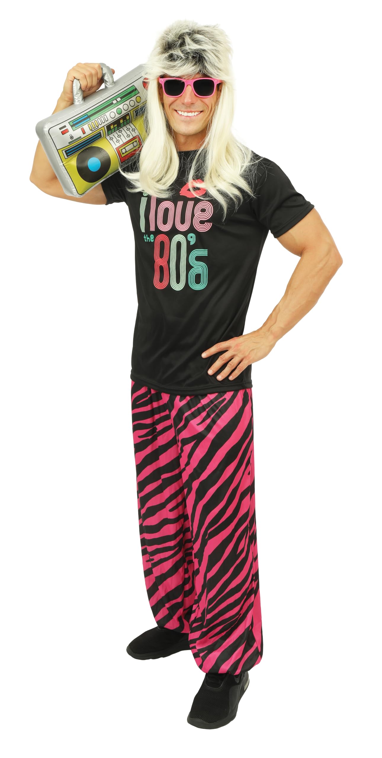 ptit-clown-80er-jahre-retro-kost-m-herren-mit-t-shirt-und-hose image 2