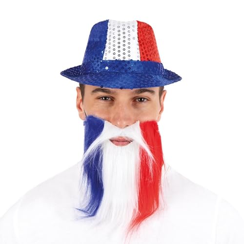 ptit-clown-18181-schnurrbart-und-bart-blau-wei-rot-frankreich-fan image 4