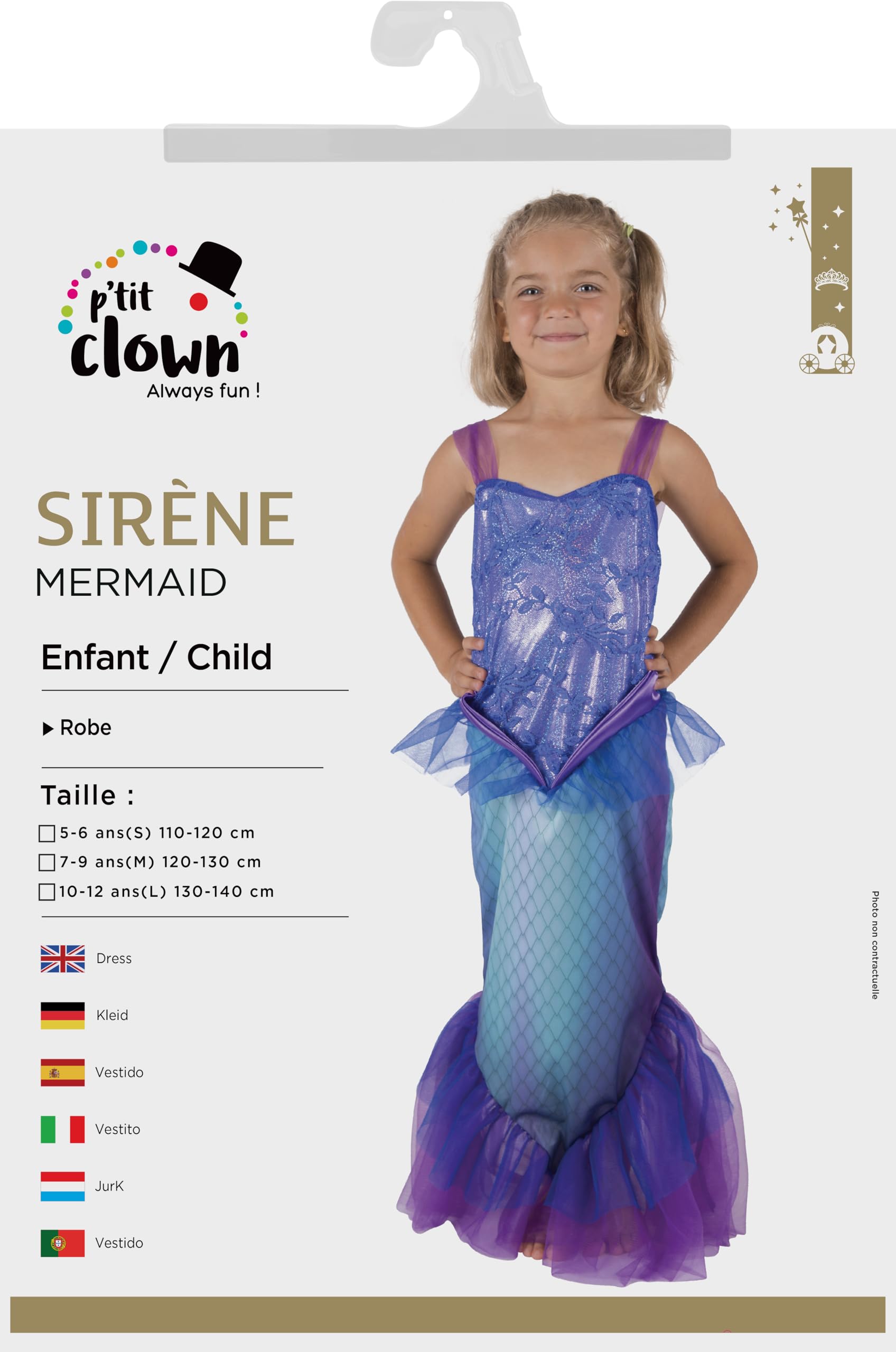 p-tit-clown-meerjungfrauenkost-m-m-dchen-10-12-jahre-blau-kleid image 6