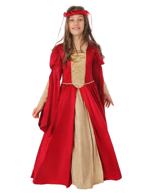 ptit-clown-mittelalterliches-prinzessinnenkleid-m-dchen-10-12-jahre-rot image 1