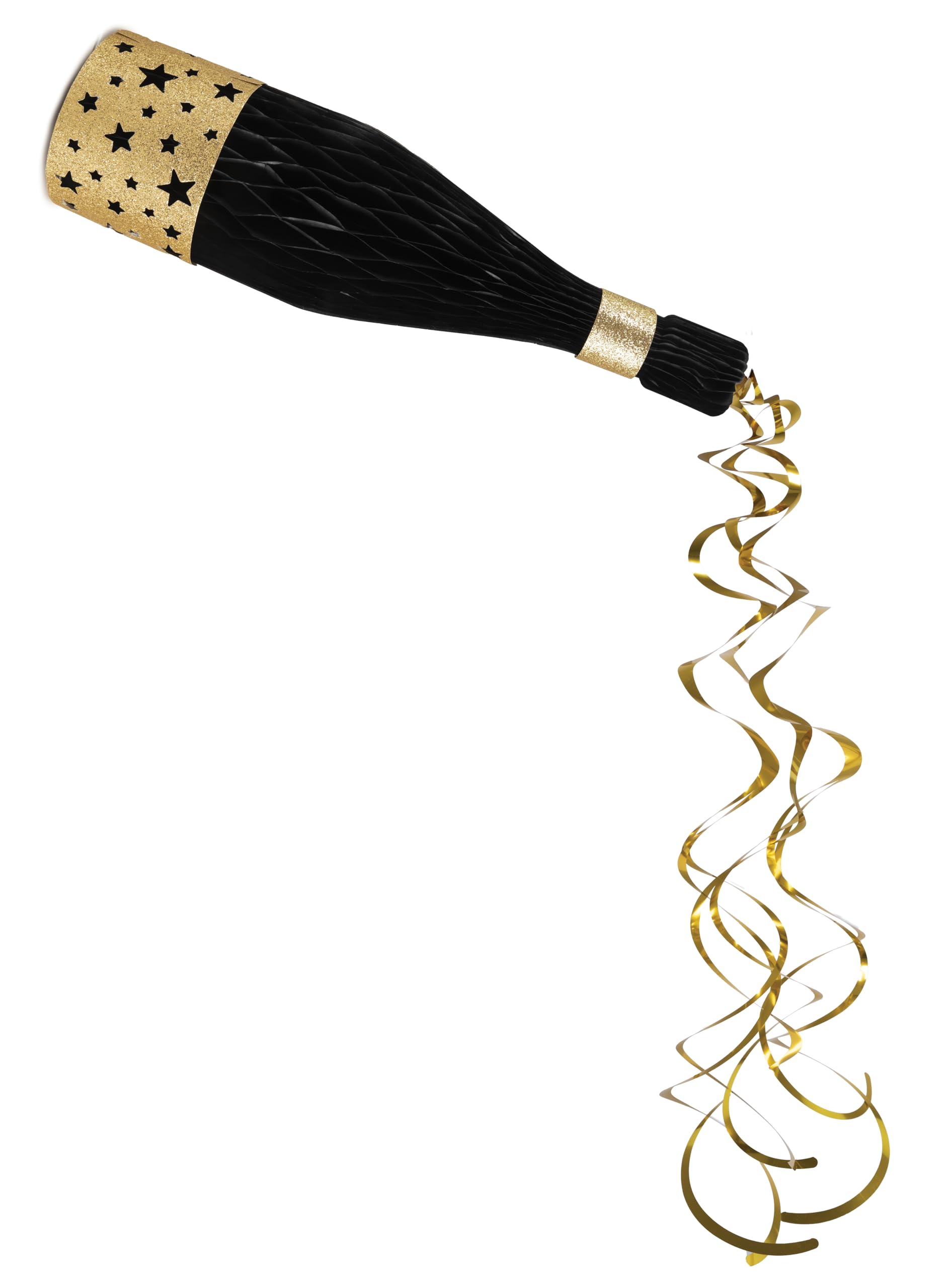 p-tit-clown-champagnerflasche-wabendeko-gold-schwarz-h-ngedeko image 1
