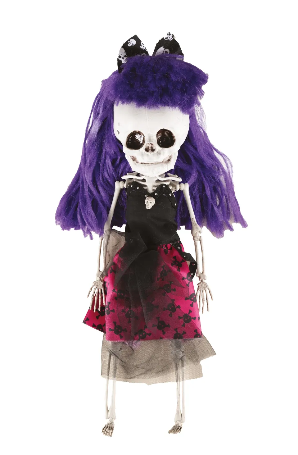 p-tit-clown-punk-skelett-halloween-deko-figur-40-cm-rosa-frau image 1