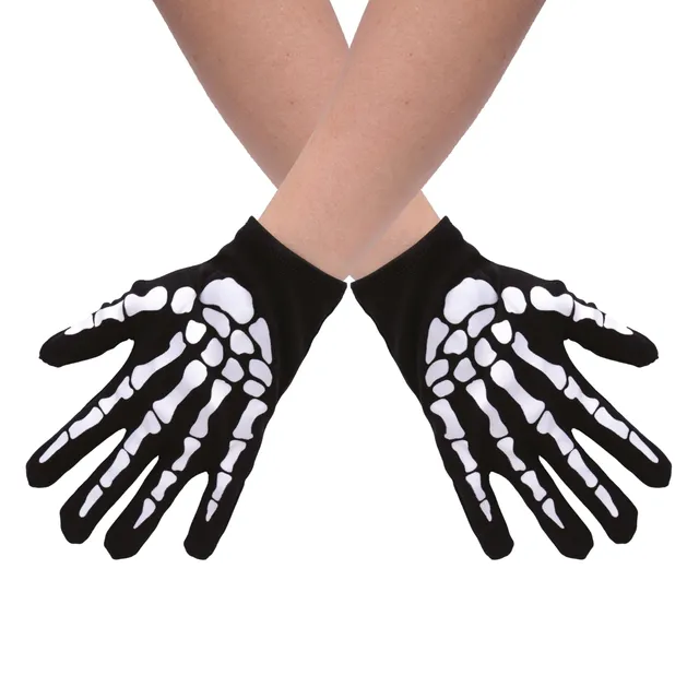ptit-clown-skelett-handschuhe-kinder-schwarz-wei-kost-mhandschuhe image 1