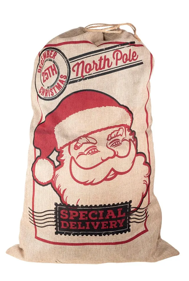 ptit-clown-weihnachtsmann-sack-beige-aus-jute-nikolaus-sack image 1