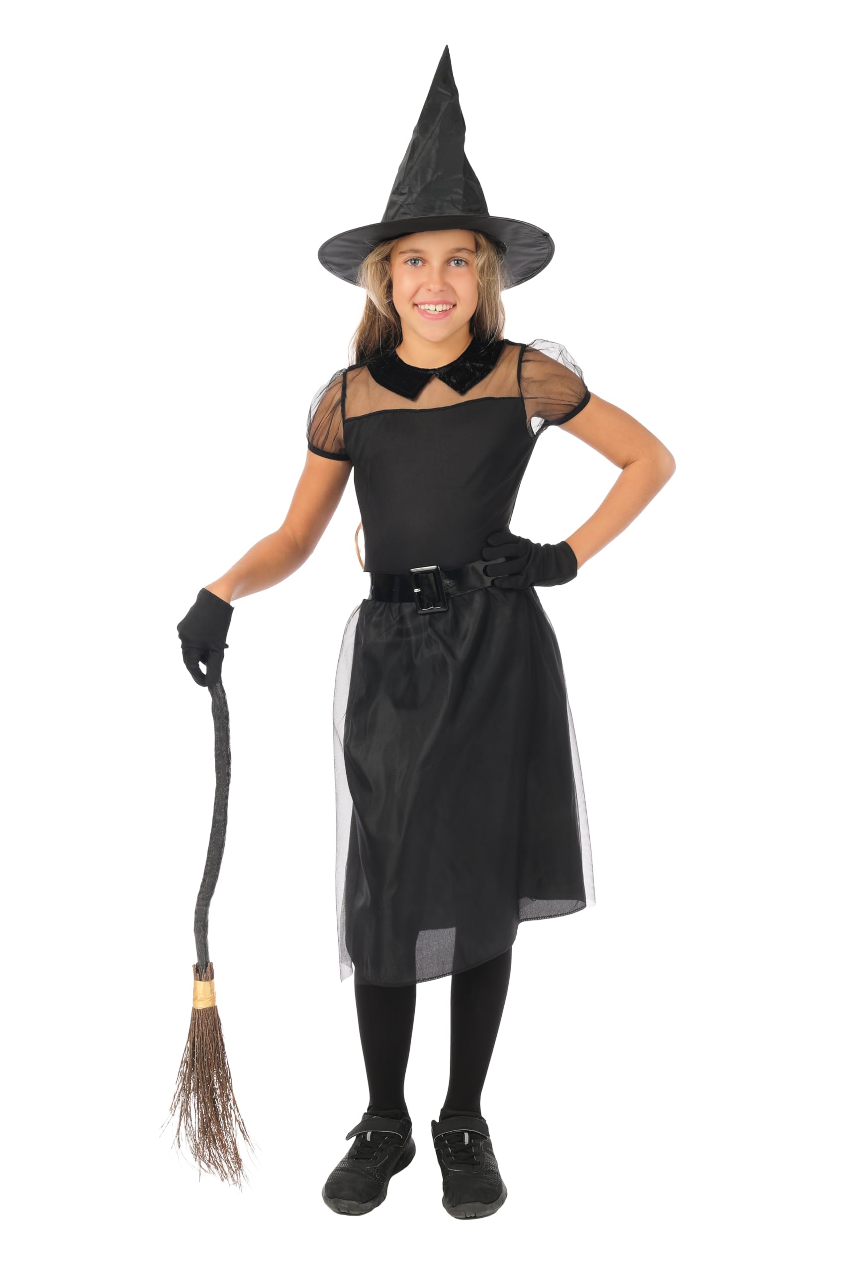 p-tit-clown-hexe-kost-m-schwarz-m-dchen-10-12-jahre image 1