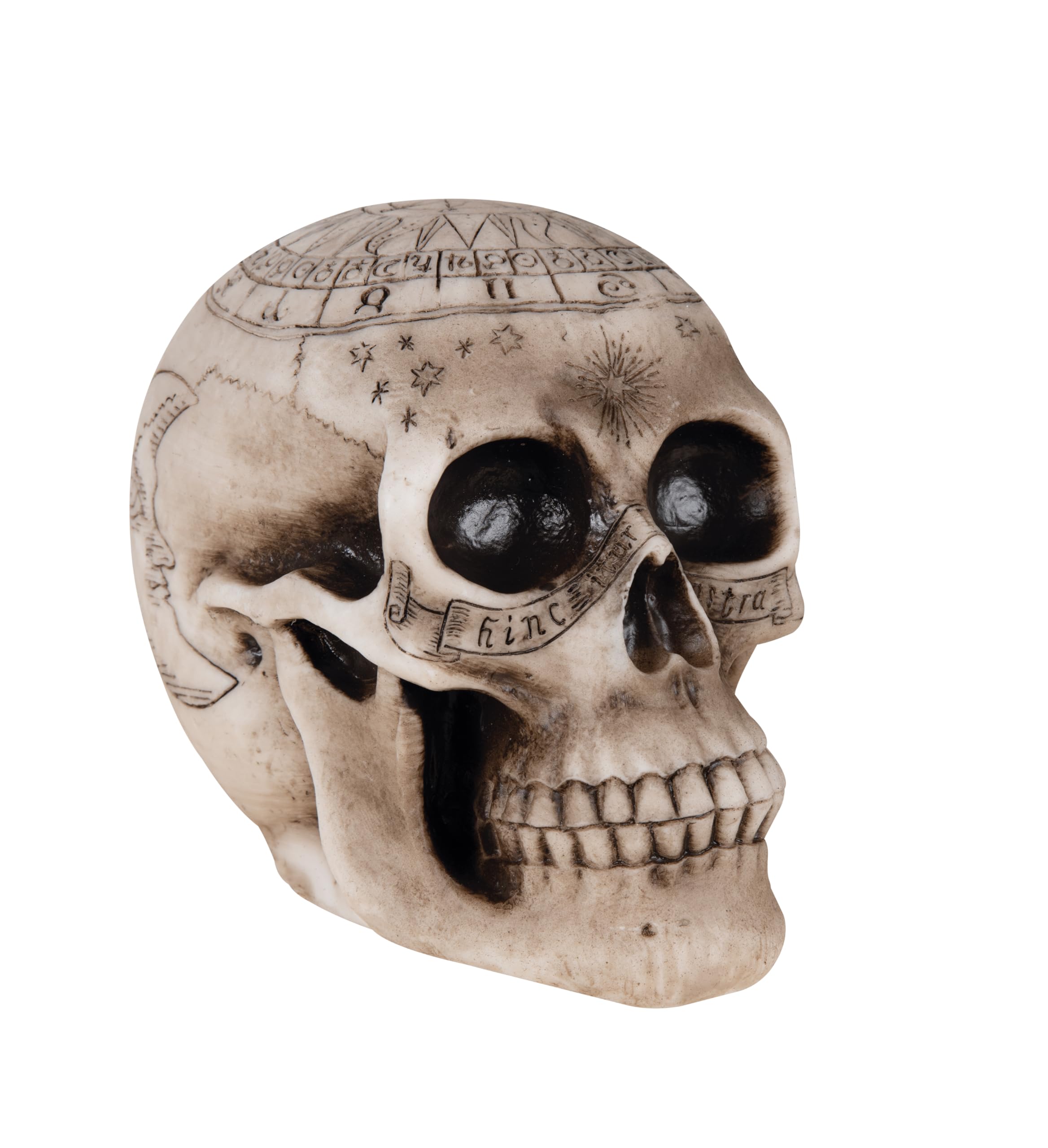 ptit-clown-deko-totenkopf-zum-hinstellen-20-cm-halloween-dekoration-aus-der-vood image 1