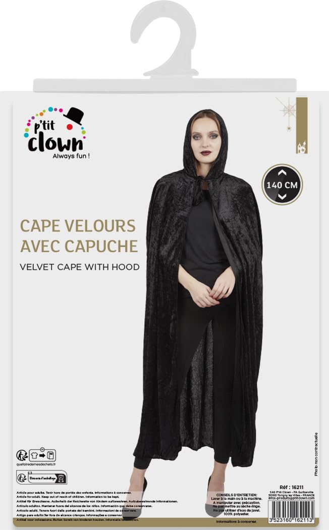 ptit-clown-16211-cape-velours-kost-mcape-mit-kapuze-schwarz-1-40-m-einheitsgr-e image 3