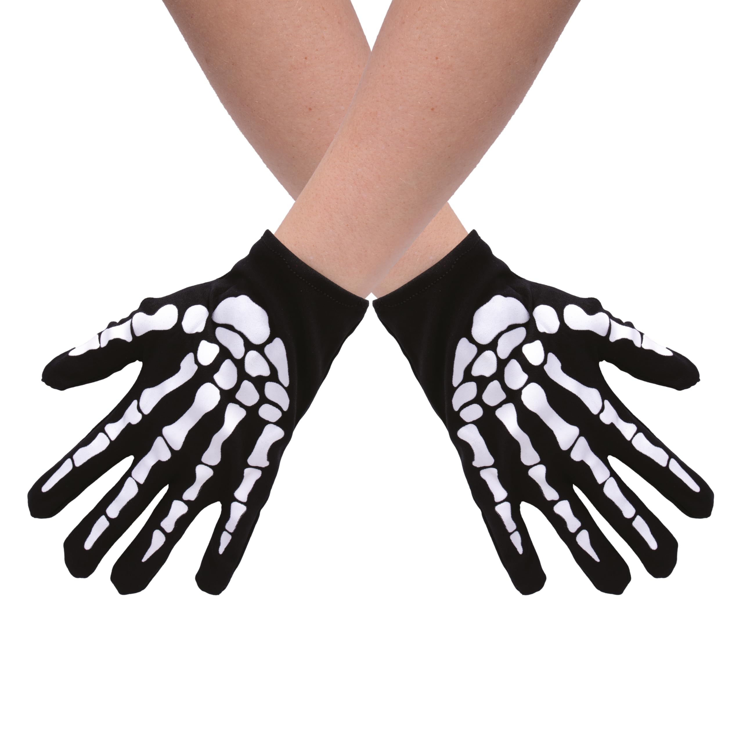 ptit-clown-skelett-handschuhe-kinder-schwarz-wei-kost-mhandschuhe image 1