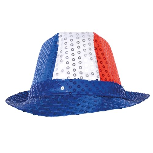 ptit-clown-frankreich-borsalino-hut-blau-wei-rot-mit-pailletten-polyester image 8