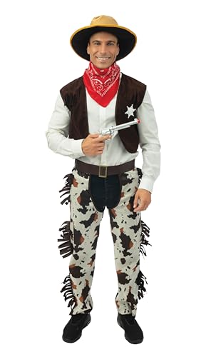 ptit-clown-cowboy-kost-m-herren-l-xl-braun-5-teilig-polyester image 7