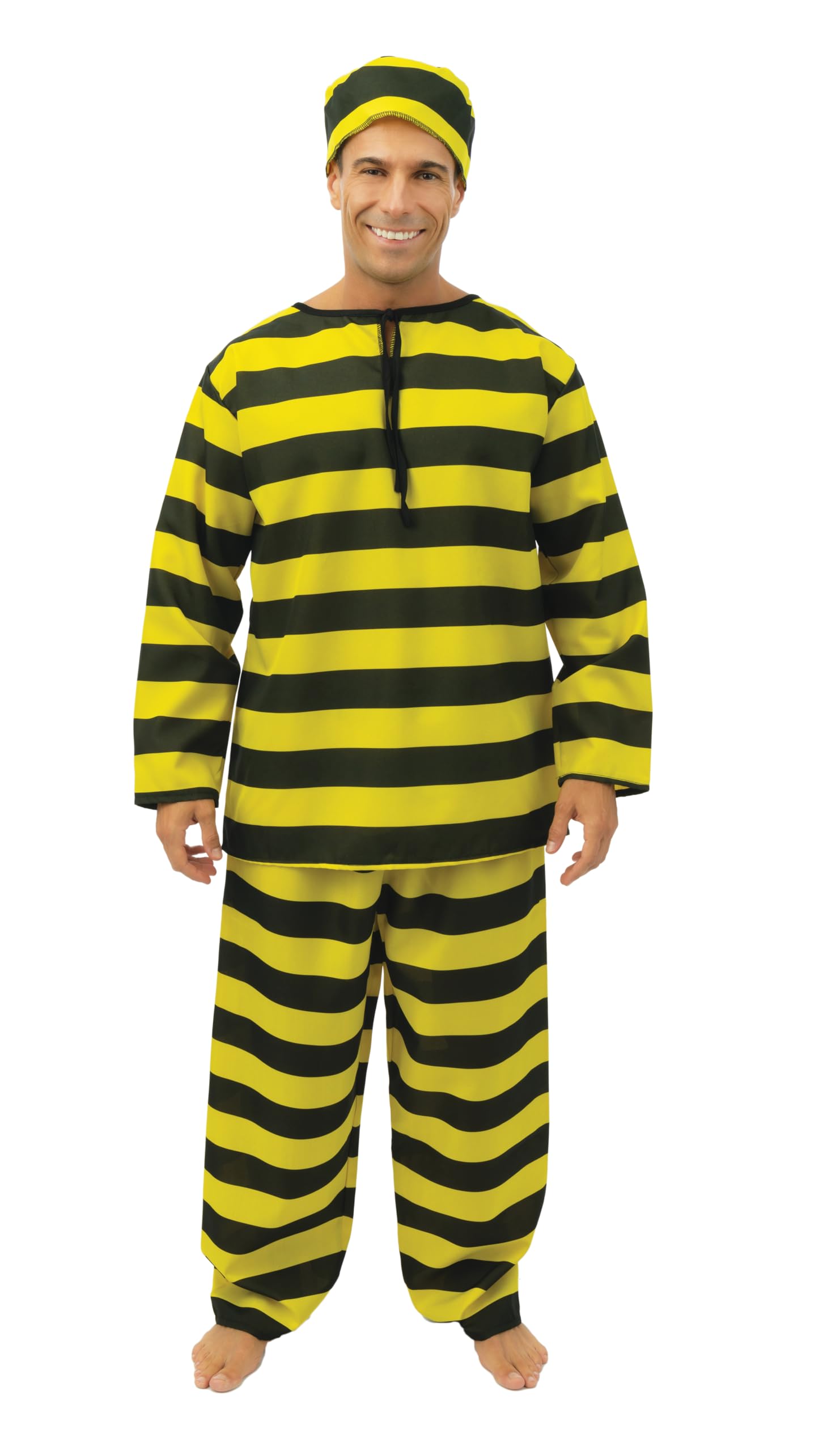 ptit-clown-gefangenenkost-m-erwachsene-schwarz-gelb image 1