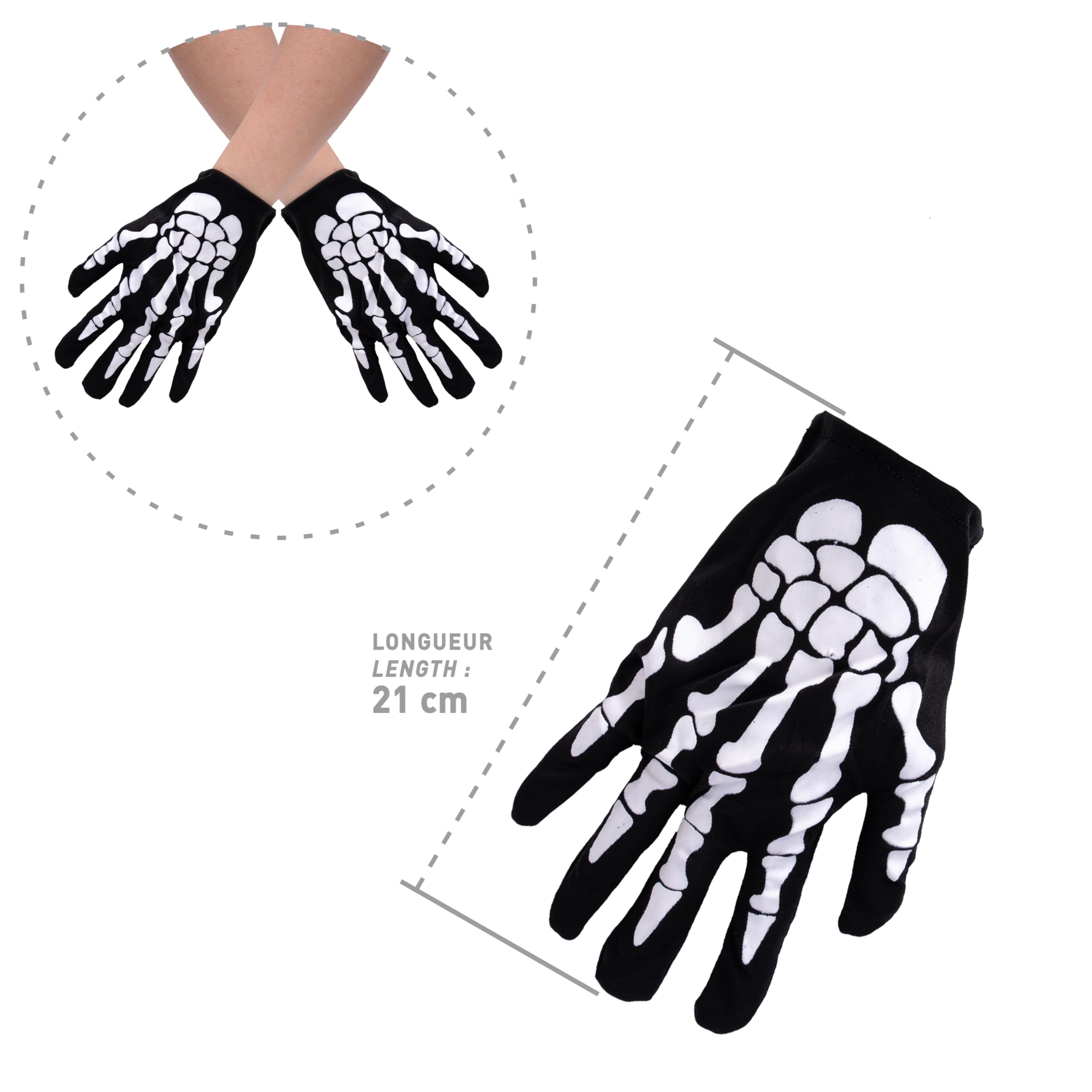 ptit-clown-skeletthandschuhe-erwachsene-schwarz-wei image 3