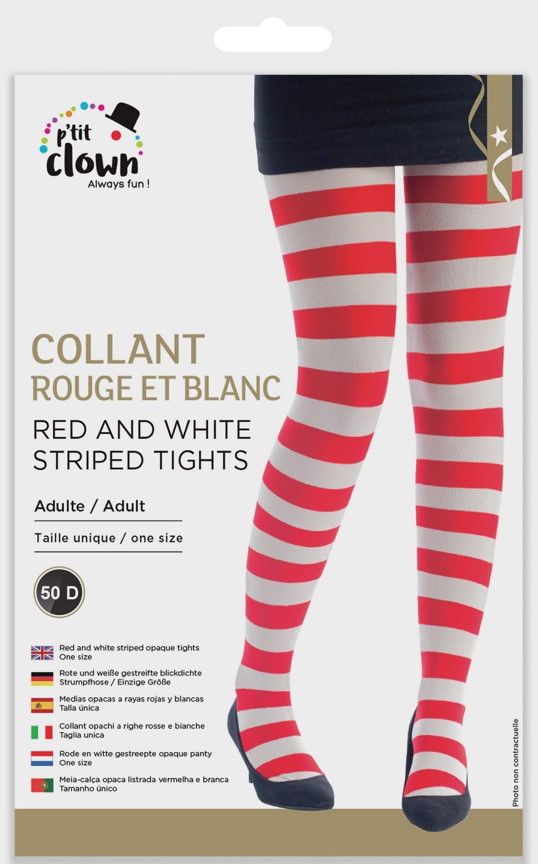 p-tit-clown-damen-strumpfhose-gestreift-wei-rot-blickdicht-einheitsgr-e image 2