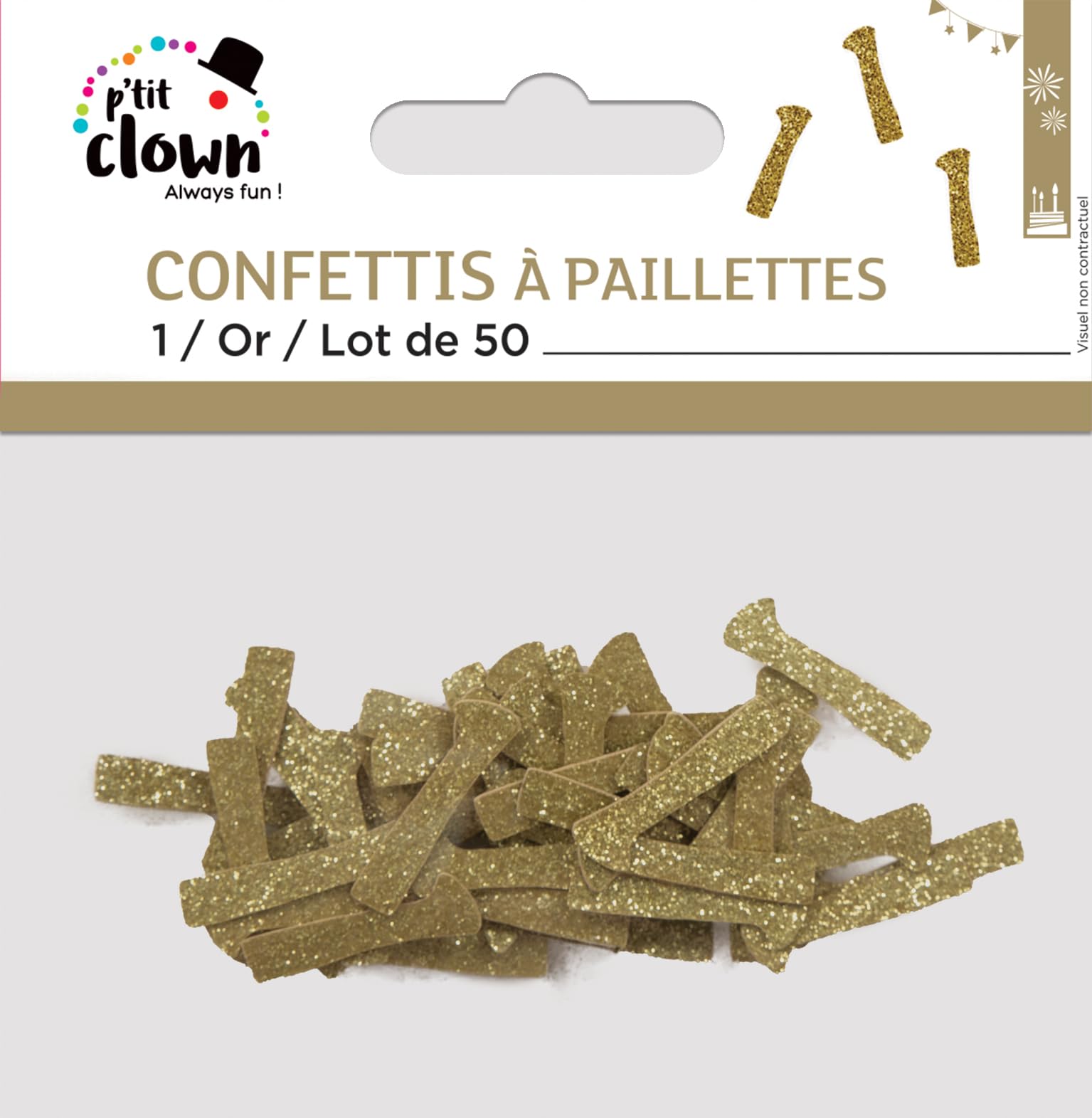 p-tit-clown-glitzer-konfetti-zahl-1-gold-50-st-ck-party-streudeko image 2