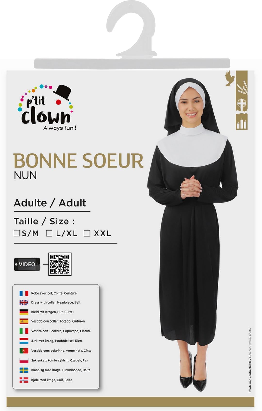 p-tit-clown-21144-nonnen-kost-m-gute-schwester-l-xl-schwarz-wei image 5