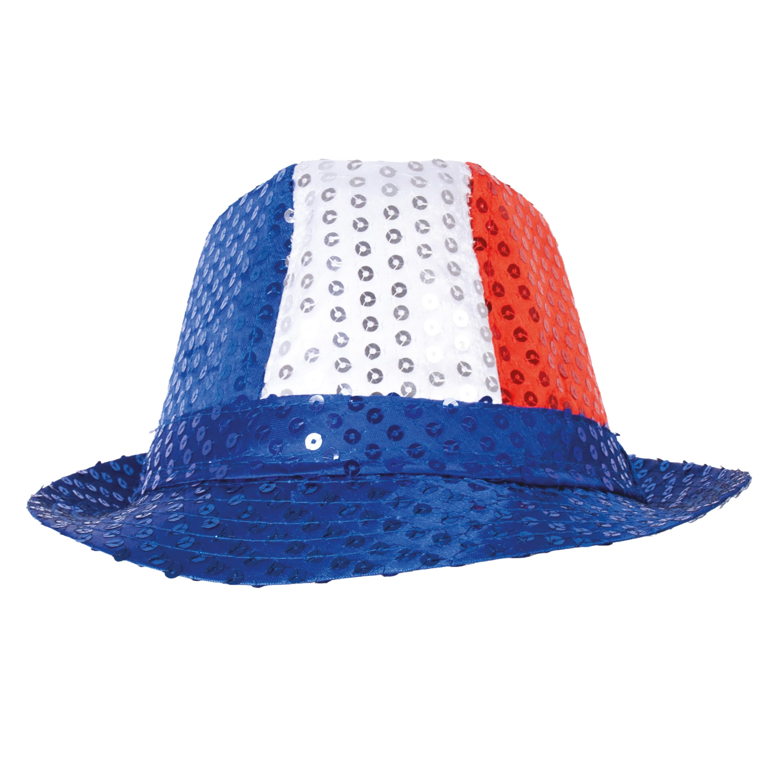 ptit-clown-frankreich-borsalino-hut-blau-wei-rot-mit-pailletten-polyester image 2