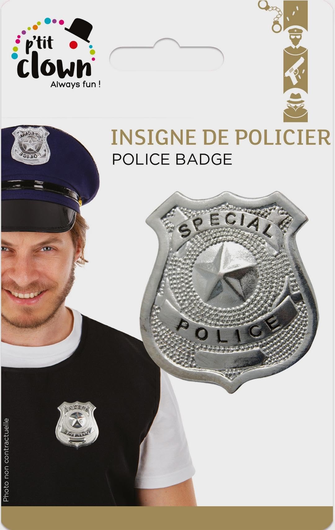p-tit-clown-10022-badge-polizist-7-cm-metall-silber image 5
