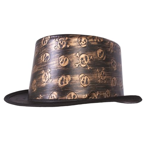 ptit-clown-steampunk-zylinder-totenkopf-gold-erwachsene image 8