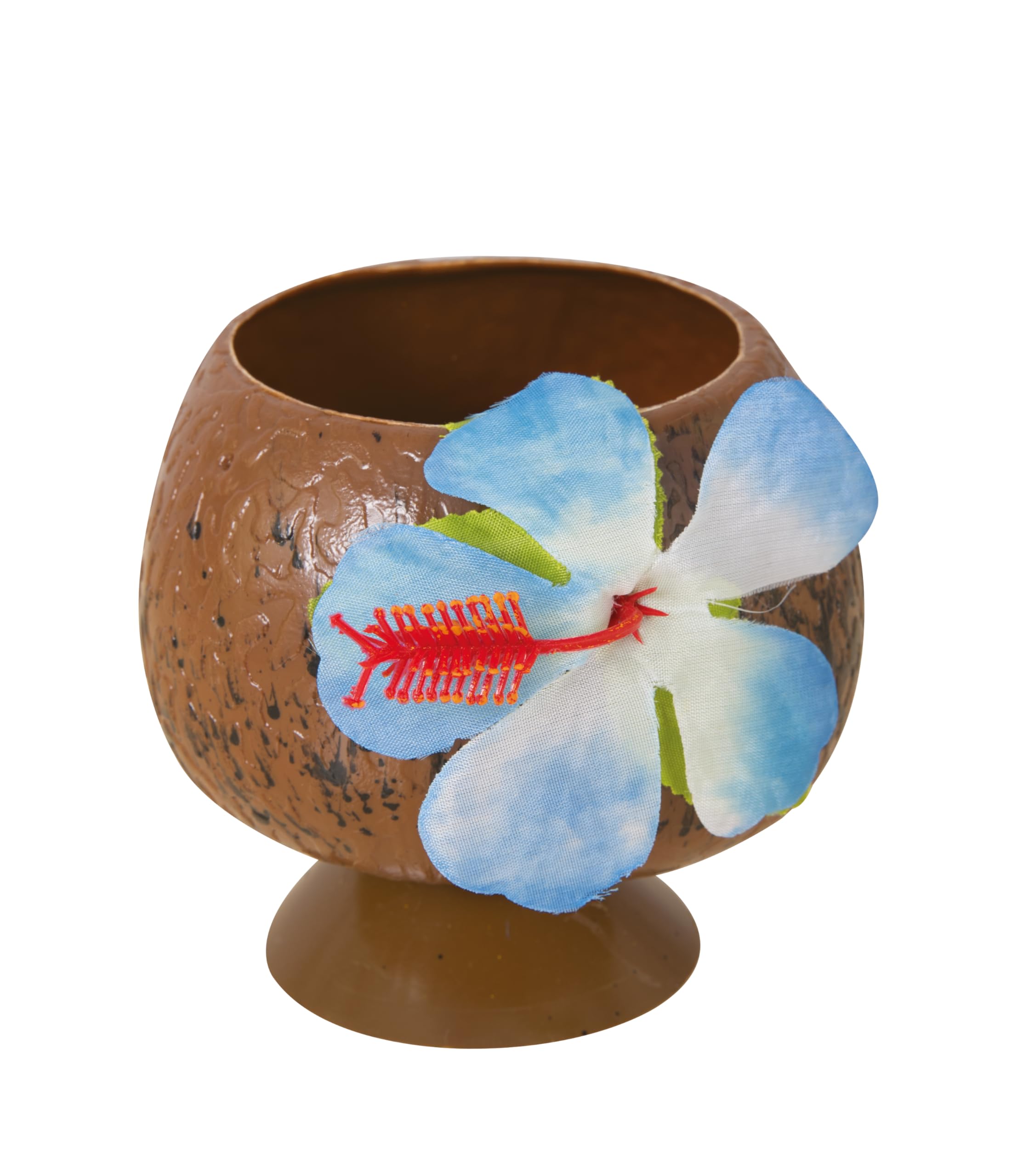 ptit-clown-kokosnuss-becher-mit-blume-kunststoff-trinkbecher-braun image 1