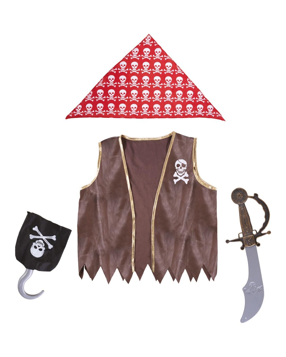p-tit-clown-piraten-zubeh-r-set-kinder-dunkelbraun-kost-mset image 1