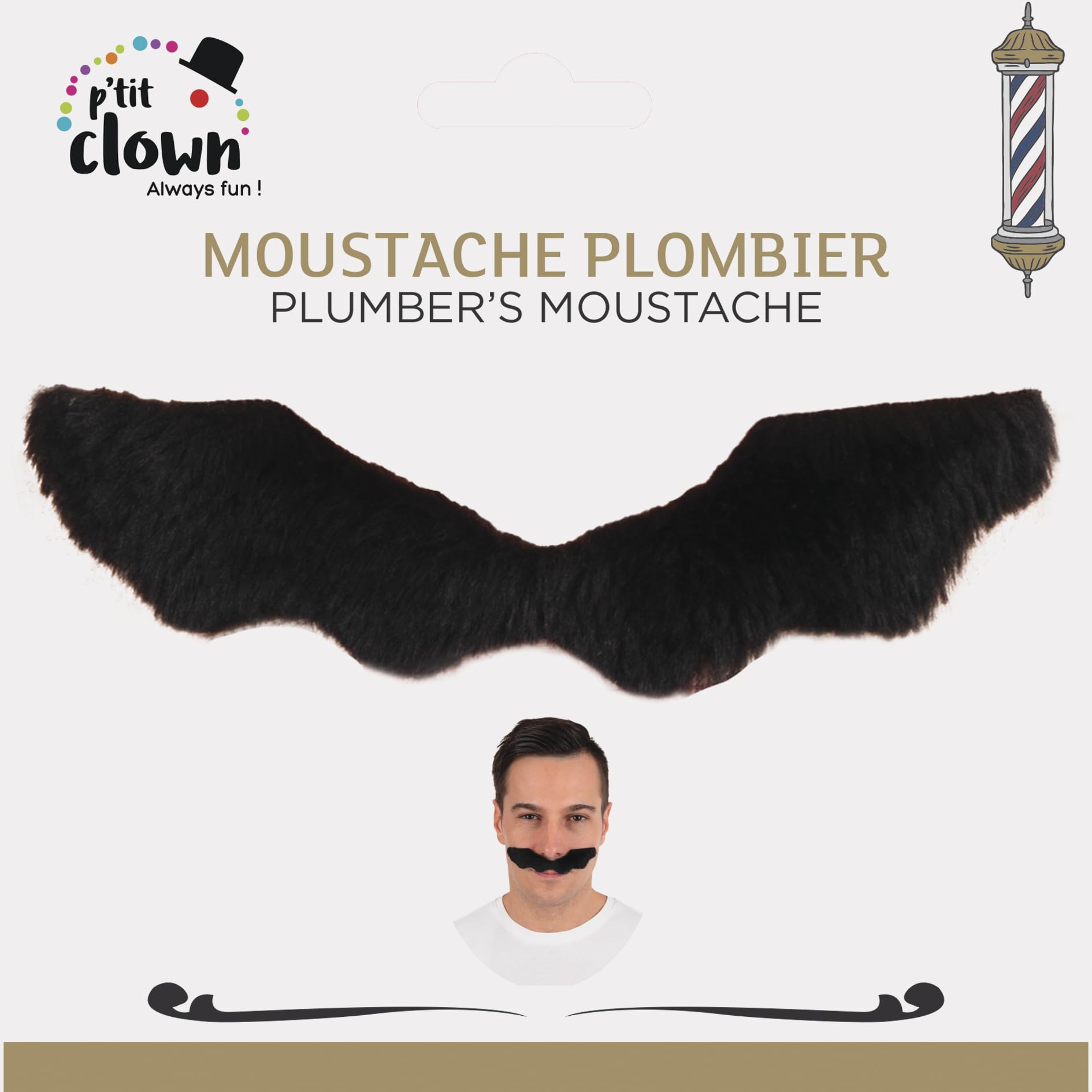ptit-clown-schnurrbart-klempner-schwarz-kost-m-zubeh-r image 5