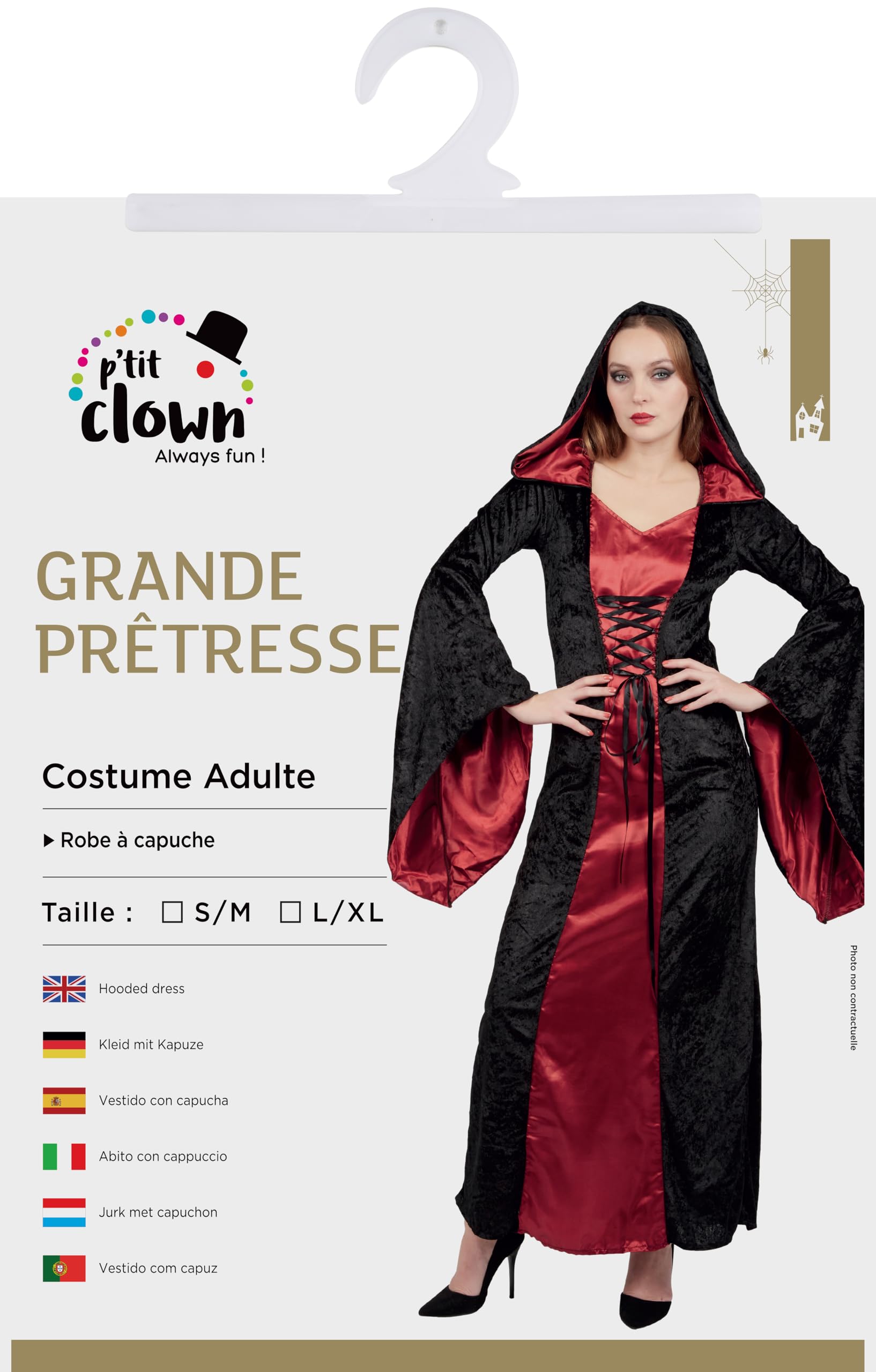 p-tit-clown-hohepriesterin-kost-m-kapuzenkleid-f-r-erwachsene image 5