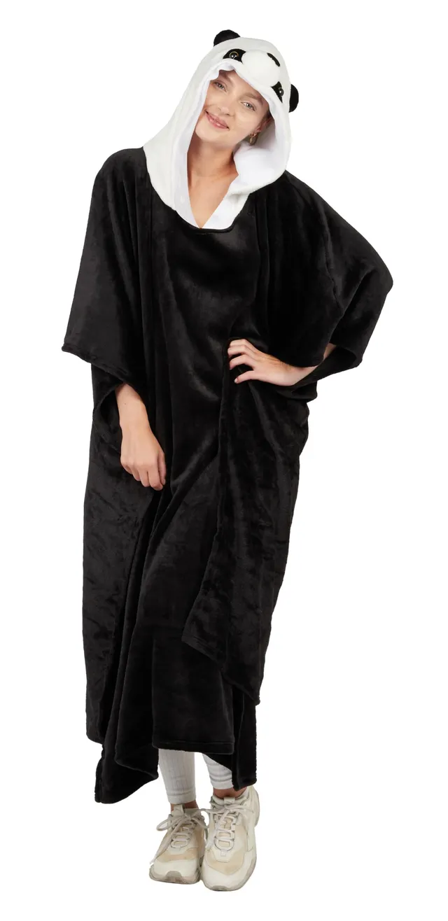 p-tit-clown-damen-panda-adulte-poncho-schwarz-one-size image 1