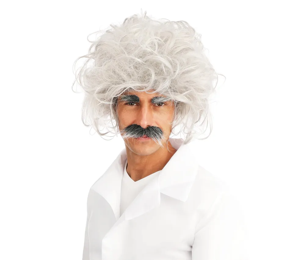 ptit-clown-einstein-per-cke-mit-augenbrauen-und-schnurrbart-wei-einheitsgr-e image 1